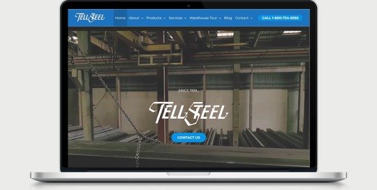 Drone shot of one of Tell Steel bays with equipment carrying steel.